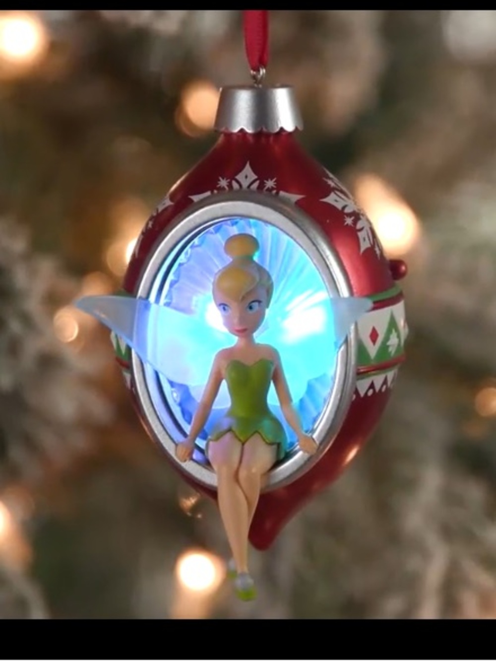 Ornament Tinker Bell Hallmark Disney Christmas, Tinker with Lights, Batteries - Picture 3 of 9